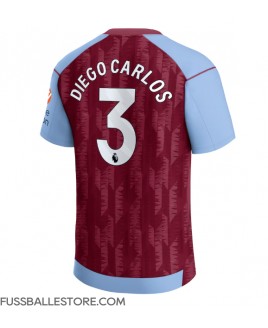 Günstige Aston Villa Diego Carlos #3 Heimtrikot 2023-24 Kurzarm